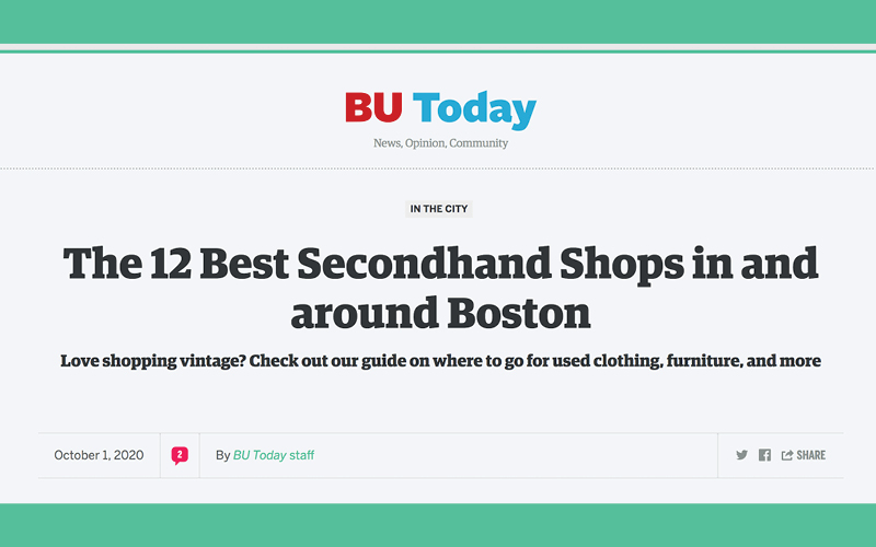 One of BU Today’s 15 Best Thrift Stores Around Boston