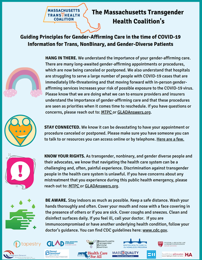 Guiding Principles for Gender-Affirming Care In the Time of COVID-19